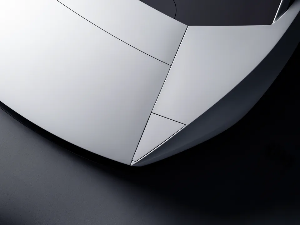 Ano White body panels meeting at sharp, flush seams.